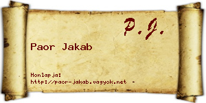Paor Jakab névjegykártya
